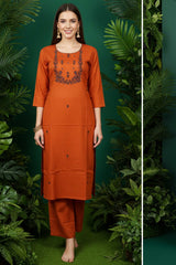 Women's Dobby Cotton 2-Piece Kurti Set for Summer – 250187